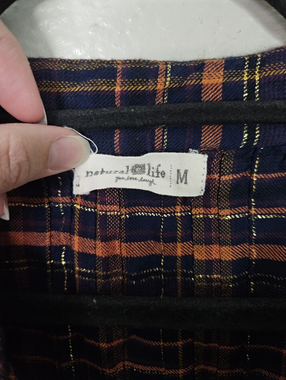 Natural Life Plaid Flannel Size M - Picture 7 of 11